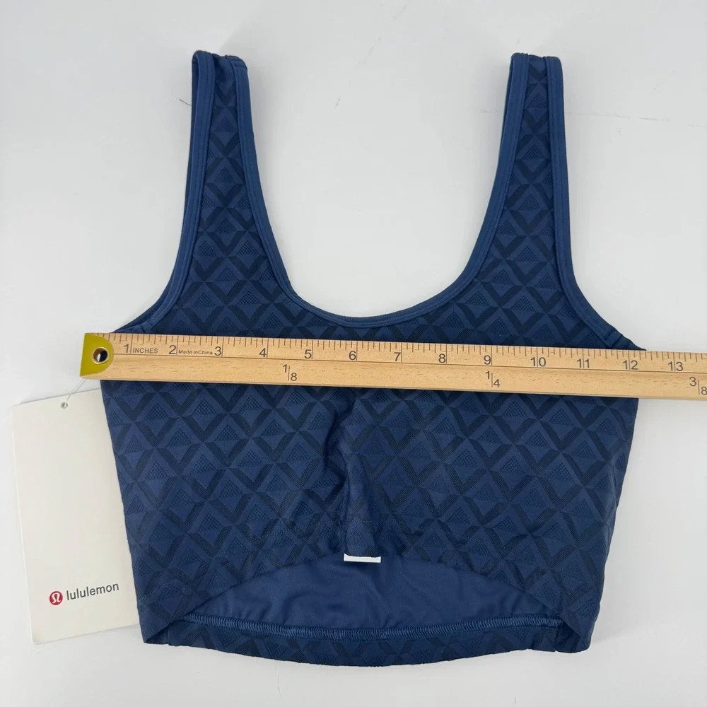 Lululemon Textured Mesh‎ Tennis Tank Blue XXS NWT Cropped - Picture 3 of 3